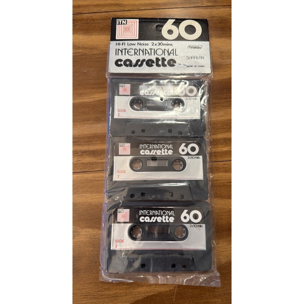 ITN INTERNATIONAL 60- 3‎ Blank Cassette Tapes Blank New Sealed HI-FI Low Noise